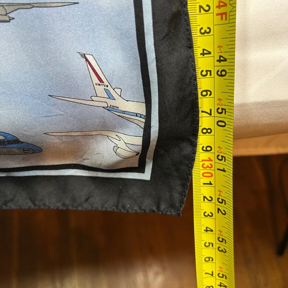 Vintage Clipped Wings United Air Lines Capital Airlines Silk Aviation Scarf